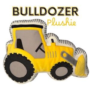 Source Unknown Yellow and Gray Bulldozer Plush